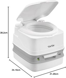 Thetford Porta Potti 335 Portable Toilet, White-Grey – Compact Camping Loo