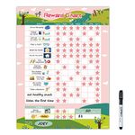 Bahavior Chart for Kid at Home, Magnetic Chore Chart for Kid, Reusable Reward Chart for Kids Behavior. Each Set includes 30 tasks, 104 Stars, and one11“ x 14.5" Magnetic Chart - Pink