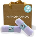 HIPHOP PANDA Baby Washcloths, Rayon Made from Bamboo - 2 Layer Ultra Soft Absorbent Newborn Bath Face Towel - Reusable Baby Wipes for Delicate Skin - Purple, 30 Pack
