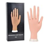 Practice Hand for Acrylic Nails, Fake Nail Hand Practice, Flexible Bendable Mannequin Rubber Hand,Manicure Practice Hands Nail Art Hand Training Hand for Nail Practice 1-Pcs