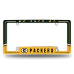 Rico Industries NFL Football Green Bay Packers Two-Tone 12" x 6" Chrome All Over Automotive License Plate Frame for Car/Truck/SUV