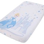 Disney Princess Cinderella - Light Blue and White Photo Op Fitted Crib Sheet (8908003P)