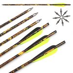 ACCMOS 24pcs Crossbow Arrows 13" 16" 17" 18" 20" Archery Bolts, ID 7.6mm OD 8.8mm 125 grain Arrow Tip for Crossbow Hunting or Shooting Training (13inch)