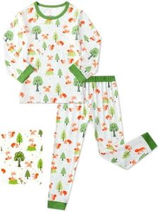 JunNeng Bamboo Viscose Toddler Boys' Pajamas 2 Piece, Squirrel, 6Y-7Y