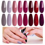 ab gel Autumn Winter Gel Nail Polish Set - 8 Colors Red Glitter Collection Soak Off UV LED Gel Polish Kit