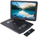Roxel 17.5" Portable DVD Player with 15.6” Swivel Screen, 5-Hour Playback with Rechargable Battery, HDMI In and Out, Multi-Format Region-Free Playback (RDP-V15)