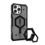 URBAN ARMOR GEAR UAG Designed for iPhone 16 Pro Max Case 6.9" Pathfinder Clear Ash Compatible with MagSafe Charging Rugged Shockproof MIL-STD Protective Cover + Magnetic Ring Stand Black Bundle Set