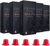 Grano Milano Ristretto Decaf 50 Coffee Pods Compatible with Nespresso Original line, Medium Roast - Intensity 10/12, Coffee Capsules Made in Italy Espresso Coffee