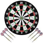 Entertainment Professional Darts Boards Set Double-Side Dartboard with 6 Darts 18 Inch Tournament Sized Indoor Hanging Number Target Game for Bars, Arcades, Billiard Rooms, Bedroom Family Games