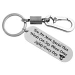 SUHAAVANA Stainless Steel Customize Personalized Laser Engraved Drive Safe Keychain Gifts For Husband Dad Boyfriend Valentines Day Father's Birthday (Sp Angelsilver)