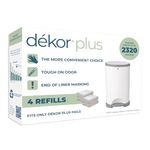 Diaper Dekor Plus Diaper Pail Liner Refills, 4 Count