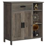 WEENFON Storage Cabinet with Doors and Shelves, Floor Storage Cabinet with Drawer, Accent Cabinet for Living Room, Kitchen, Rustic Oak,CWFSNG04M