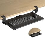 XINLEI Under Desk Keyboard Tray, Pull Out Keyboard Tray with C-Clamp, 650(762mm Including Clamps) x 300mm Computer Drawer for Typing, Slide Out Keyboard & Mount Tray Perfect for Home or Office DSF4