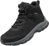 Women's Waterproof Hiking Boots Lightweight Non-Slip Outdoor Wide, Black