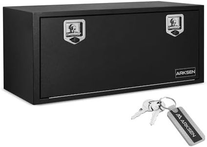 ARKSEN 42 x 18 x 18 Inch Steel Underbody Truck Tool Box, Heavy Duty Waterproof Metal Square Storage Chest with Lock & Keys for Pickup Trucks & Trailers, Black