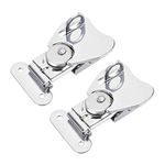 1.97 Inch Iron Butterfly Twist Latch Keeper Toggle Clamp with Lock Hole – 2 Pieces (Silver)