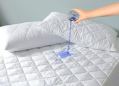 ZNR® Quilted Waterproof Mattress Protector Single | 40 CM Extra Deep Skirt | Fitted Sheet Style Bed Cover | Hypoallergenic | Dust Mite Proof | Breathable | Noiseless (Single)