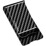 Real Carbon Fiber Money Clip for Men, T-carbon Slim Money Clip Wallet for Cash and Credit Card Holder for Business Front Pocket Clip - Glossy Black(38mm)