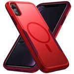 Teayoha Strong Magnetic for iPhone XR Case,[Compatible with Magsafe] [Military Grade Drop Tested] Heavy Duty Dual-Layer Shockproof Tough Rugged Protective Phone Case -6.1 inch (Red)