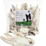 PAWLICIOUS 1Kg Rabbit Ears with Fur for Dogs, 100% Natural Air-Dried Treat Chew for Dog, Puppy & Senior Healthy & Hypoallergenic Dog Food Grain & Gluten Free Pet Treats