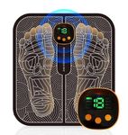 FULEU EMS Foot Massager | Foot Massager for Circulation | Folding Portable Feet Massage Machine | Electronic Muscle Stimulatior Massage Mat USB Rechargeable | 8 Moods 19 Intensities