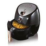 Tower T17021RG Family Size Air Fryer with Rapid Air Circulation, 60-Minute Timer, 4.3L, 1500W, Black & Rose Gold