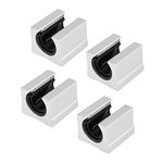 4 PCS SBR20UU 20mm Aluminum Open Linear Motion Ball Bearing CNC Slide Bushing Block for SBR20 20mm Linear Guide Rail