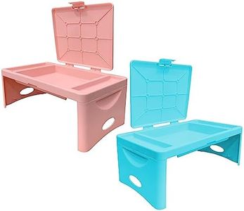 Loddie Doddie Pair of Foldable Lap Desk with Storage Pocket | Blush and Teal. Perfect use for Laptops, Travel, Breakfast in Bed, Gaming and Much More! Great for Kids and Teens!