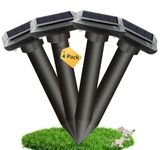 Solar Mole Repellent Ultrasonic,Chipmunk Repellent,Deterrents for Garden Outdoor Waterproof,Repelling Gopher,Mouse,Snake, Rodent, 4 Pack Ultrasonic Solar Power Animals Repeller