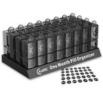 Monthly Pill Organizer 2 Times a Day, CAidRE 30 Day Pill Organizer AM PM, One Month Pill Boxes and Organizer, 31 Day Pill Organizer with Weekly Pill Holder for Fish Oil, Vitamins, Supplements, Black