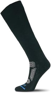 FITS Pro Cushion Merino Wool Ski Sock For Men and Women, Over-the-Calf, Breathable, Odor Resistant, Lightweight, Ski & Snowboard Sock, Whole Foot Comfort, Black, XX-Large
