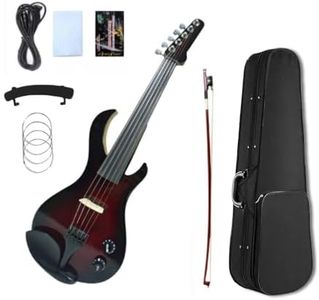 WUQIMUSC 5 String Electric Violin 4/4 set with Ebony Accessories Elegant purple appearance Big jack for Adults Students kids