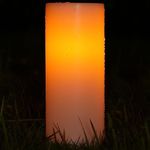 CXMYKE 4" x 10" Solar Pillar Candles Outdoor Waterproof - Reusable Solar Powered Large Flameless Candles with Dusk to Dawn Light Sensor - Great for Lantern, Garden Camping and Home Decor, Set of 2