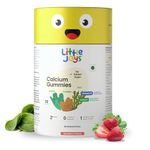 Little Joys Calcium Gummies for Kids (2+ years) With No Sugar Added | For Stronger Bones, Joints, Teeth & Immunity | Strawberry Flavour | 30 Gummies