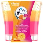 Glade® 2in1 Scented Candle, Coastal Sunshine Citrus™ + Exotic Tropical Blossoms™, Air Freshener Infused with Essential Oils for Home Fragrance, 1 Count