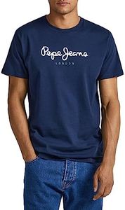 Pepe Jeans Eggo Camiseta para Hombre Regular Fit Manga Corta Azul, L