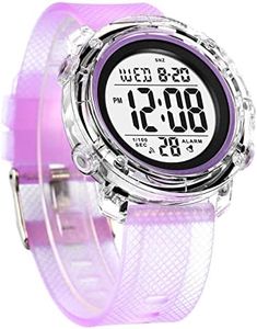 zolohoni Wrist Watches for Women Digital Watch for Womens Ladies Waterproof Watch Stopwatch Date LED Clear Purple