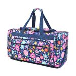 NGIL Canvas 23" inch Duffle Bag, Lilac Floarl- Navy, Casual