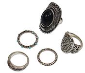 VAGHBHATT 5 Pieces Girl Rings Jewelry Rings Girl and Dress up Rings