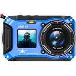 Digital Camera - 4K 56MP 33FT UHD Underwater Camera for Snorkeling with 32GB Card Dual-Screen Compact Waterproof Dustproof Floatable Camera - Autofocus Point and Shoot Digital Camera 1500mAh Battery