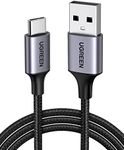 UGREEN 0.25M USB A to USB C Cable Nylon Braided 3A USB Type C Cable Fast Charging Compatible with iPhone 16 Pro Max/15, Galaxy S24 S23 S22 S21, Pixel, Nokia, Moto, Redmi, Huawei, PS5, Xbox Series