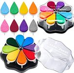 Outus 2 Packs Ink Pads for Rubber Stamps 8 Colors Petal Shape Craft Ink Pad Rainbow Embossing Ink Pad for Kids Card Making, Schedule, Scrapbook, Painting, Diary