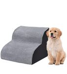 The Fellie Dog Steps for Sofa/Bed, Portable Dog Stairs with Washable Cover, 2-Steps High Density Foam Dog Ramp, Non-Slip Pet Dog Steps for Small Dogs and Cats, Grey, 40 x 39 x 31cm