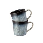 Denby - Halo Heritage Coffee Mug Set of 2 - 390ml Reactive Glaze Stoneware Ceramic Tea Mug Set - Dishwasher Safe, Microwave Safe - Black, Grey, White - Chip Resistant