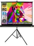 Inlight Cineview 7 Ft - Width x 5 Ft - Height Tripod Projector Screen, Supports Full HD 1080 P, UHD-3D-4K-8K Technology, 100 Inches Diagonal 4:3 Ratio, Comes with Stand(White)