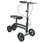 KneeRover Economy Knee Scooter Steerable Knee Walker Crutch Alternative with Dual Braking System in Matte Black