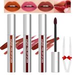 Gireatick Peel Off Lip Liner Stain Set, 3PCS Long Lasting Tattoo Lip Liner with Tweezer, Waterproof Lip Stain Peel Off with Matte Finish, Highly Pigmented Lip Tint Stain