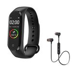 Raptas M4 Smart Intelligent | Health Water/Splash/Sweat - Proof/Resistance Body Functions Steps, Calorie - Step Counter, Blood Pressure, (Free 4.1 Magnetic Bluetooth Headset)