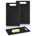 Black Cutting Boards 2 Pcs Plastic Mini Cutting Board 6" x 10" Kitchen Dishwasher Safe Bar Midnight Granite Color Cutting Board for Camping Food Fruits Prep Vegetables Easy Grip