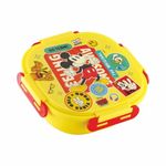 SKi Homeware Baker Insulated 3 Grid Bento Lunch Box With Stainless Steel Inner And A Steel Spoon- Mickey, 450Ml